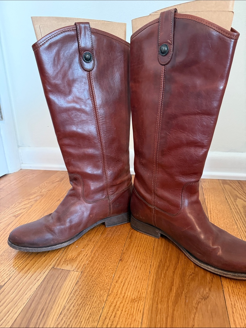 Frye Brown Leather Riding Boots - Picture 4 of 11